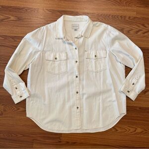 American Eagle NWT Cream Denim Long Sleeve Button Down XL